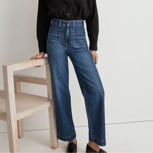Madewell Wide Leg Cropped Denim Jean, Pocket Edition (size 28, keller wash)